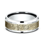 Two Tone Comfort-Fit Design Wedding Ring