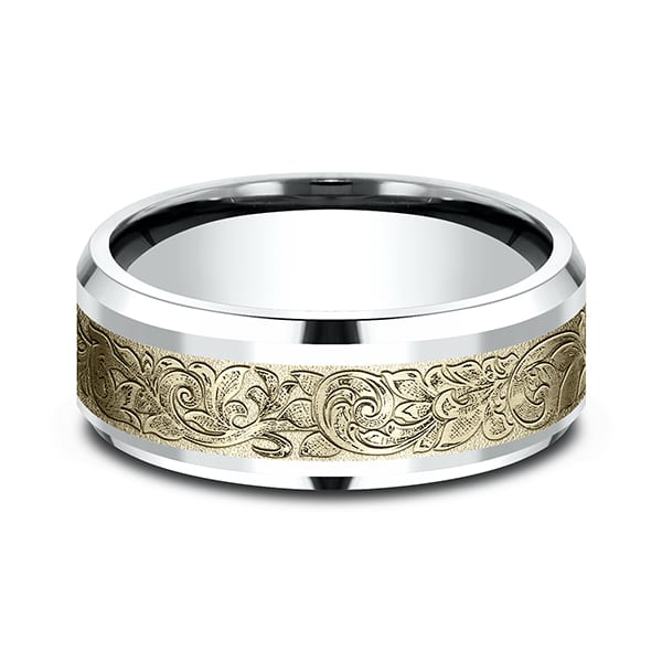Two Tone Comfort-Fit Design Wedding Ring