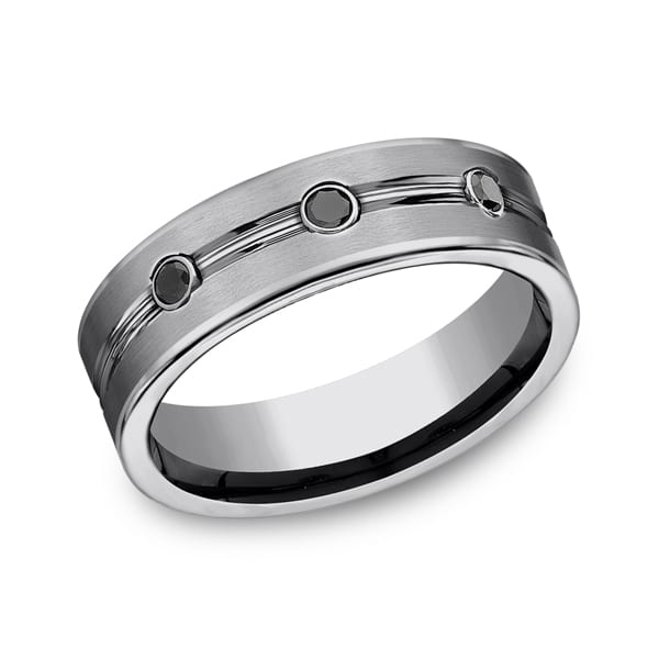 Tungsten Comfort-Fit Design Wedding Band