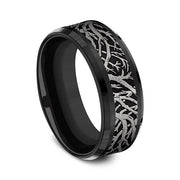 Tantalum and Black Titanium Comfort-fit Design Wedding Band