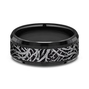 Tantalum and Black Titanium Comfort-fit Design Wedding Band