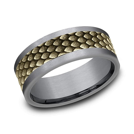 Ammara Stone Comfort-fit Design Wedding Band