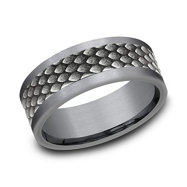 Ammara Stone Comfort-fit Design Wedding Band
