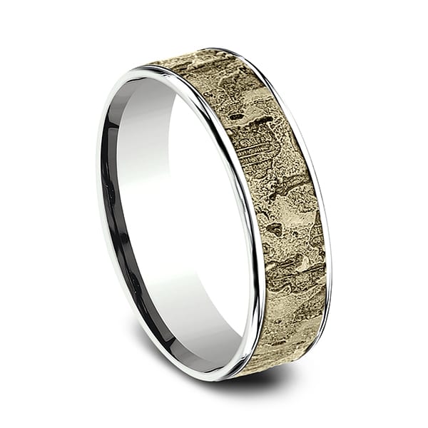 Two Tone Comfort-Fit Design Wedding Ring
