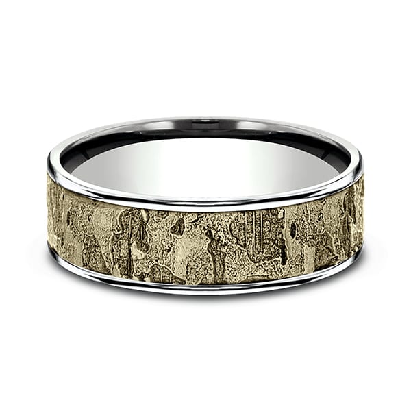 Two Tone Comfort-Fit Design Wedding Ring
