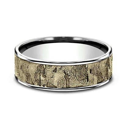 Two Tone Comfort-Fit Design Wedding Ring