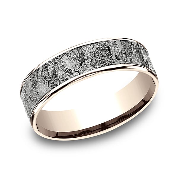 Two Tone Comfort-Fit Design Wedding Ring