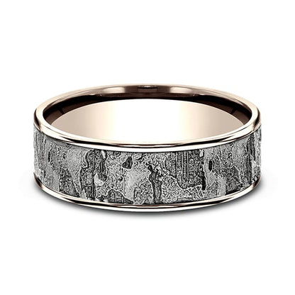 Two Tone Comfort-Fit Design Wedding Ring