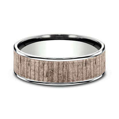 Two Tone Comfort-Fit Design Wedding Ring