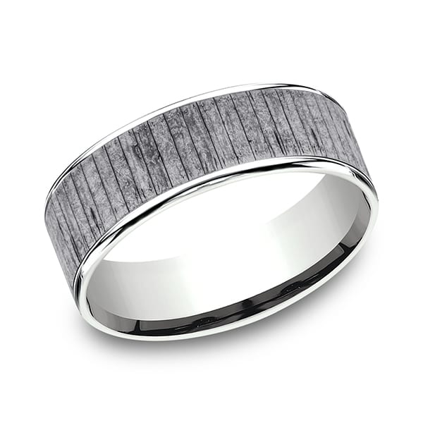 Ammara Stone Comfort-fit Design Wedding Band