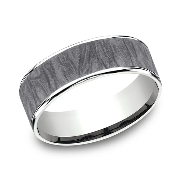 Ammara Stone Comfort-fit Design Wedding Band