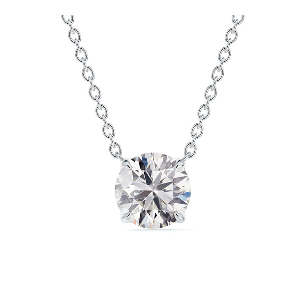 platinum solitaire diamond pendant