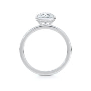 platinum bezel set round diamond engagement ring 1.01ct
