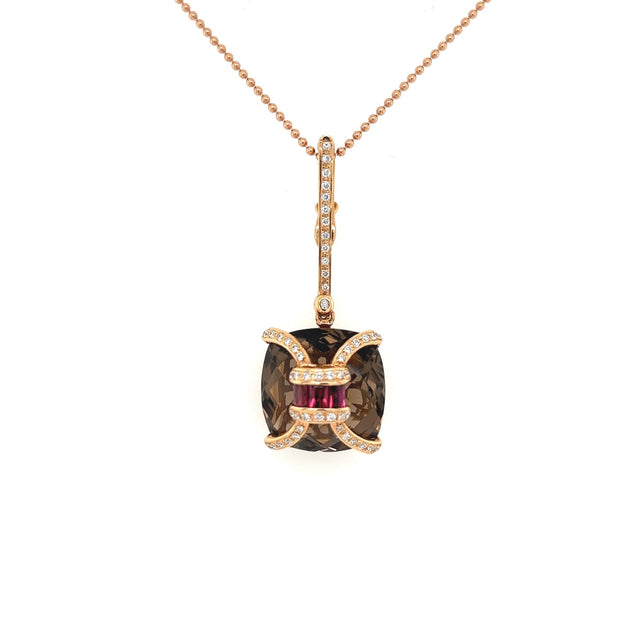 18k rose gold genevieve pendant 17.10ct