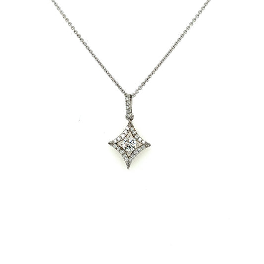 18k white gold forevermark north star diamond pendant 0.40ct