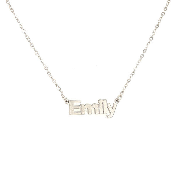 sterling silver small nameplate necklace