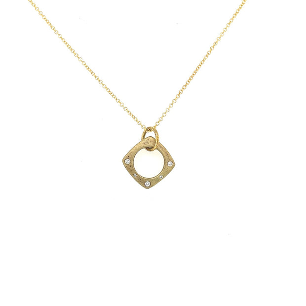 18k yellow gold geometric pendant