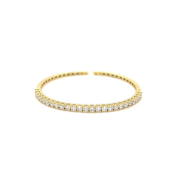 18k yellow gold diamond flex open bangle 2.50ct