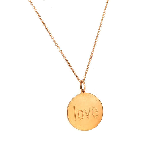 14k rose gold love charm