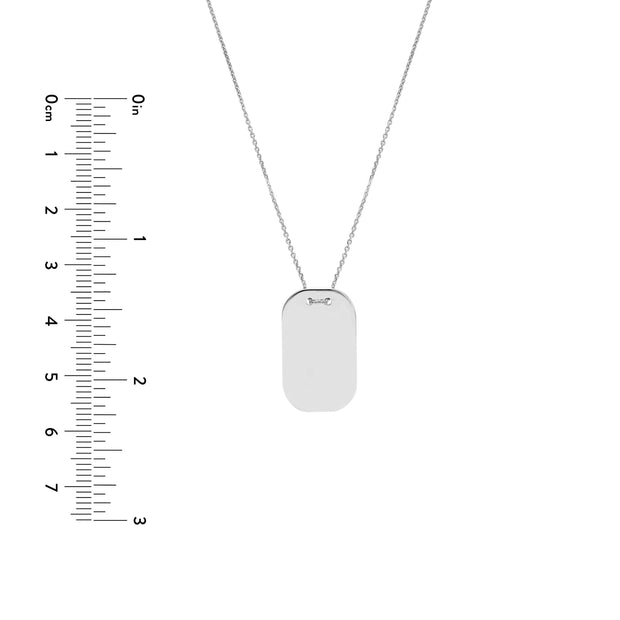 14k white gold adjustable dog tag necklace