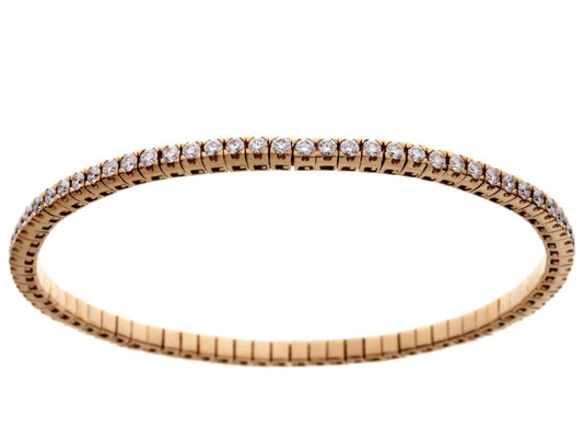 18k rose gold diamond stretchy bracelet 2.57ct