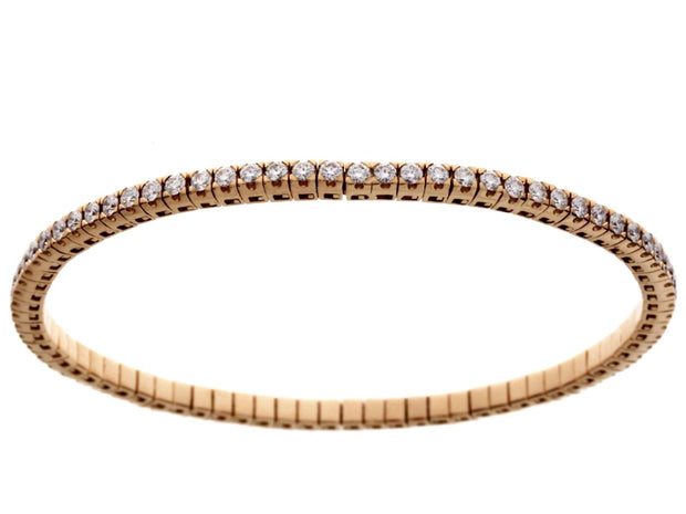 18k rose gold diamond stretchy bracelet 2.57ct