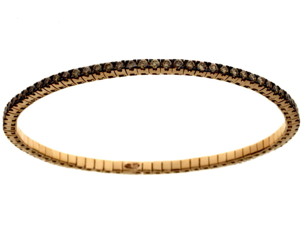 18k rose gold champagne color diamond stretch bracelet 2.90ct