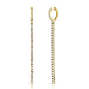 14k yellow gold straight line diamond huggie earrings 1.25ct