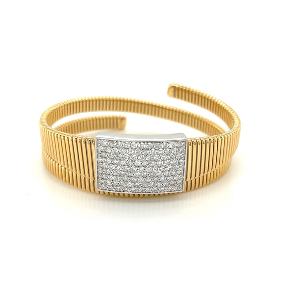 18k yellow gold and diamond wrap around bracelet 2.00ct
