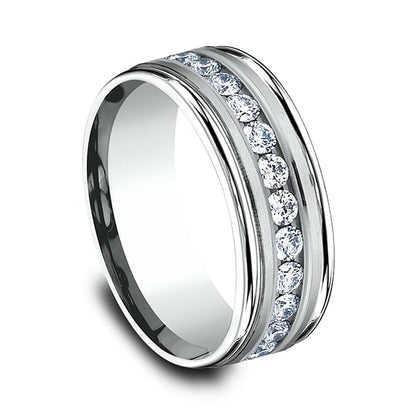Comfort-Fit Diamond Wedding Band