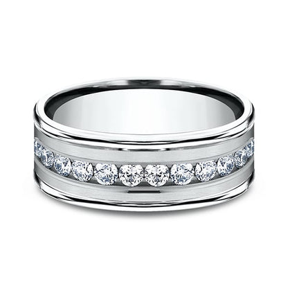 Comfort-Fit Diamond Wedding Band