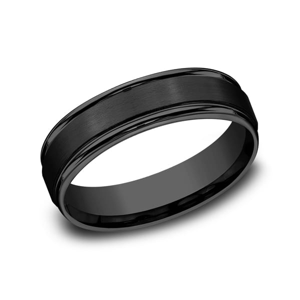 Black Titanium Comfort-Fit Design Wedding Band