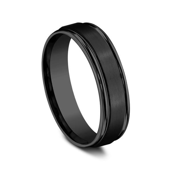 Black Titanium Comfort-Fit Design Wedding Band