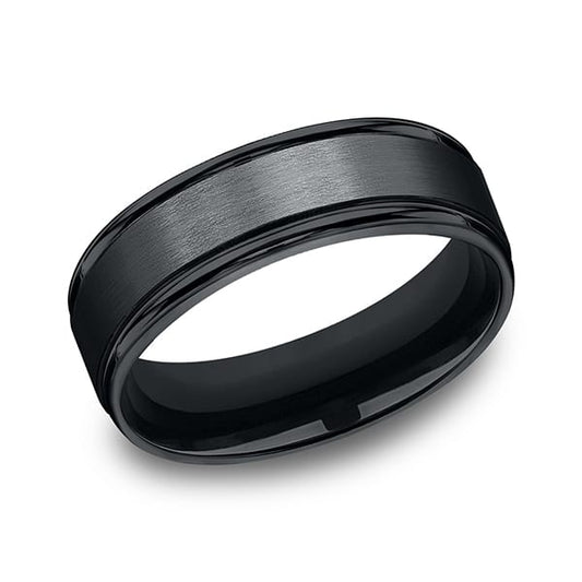 Black Cobalt Chrome Comfort-Fit Design Wedding Band