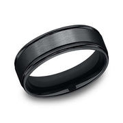Black Cobalt Chrome Comfort-Fit Design Wedding Band