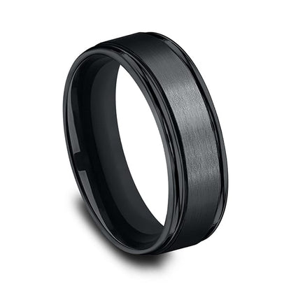 Black Cobalt Chrome Comfort-Fit Design Wedding Band