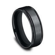Black Cobalt Chrome Comfort-Fit Design Wedding Band