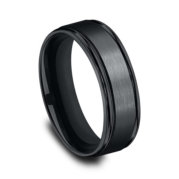 Black Cobalt Chrome Comfort-Fit Design Wedding Band