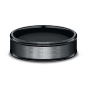 Black Cobalt Chrome Comfort-Fit Design Wedding Band