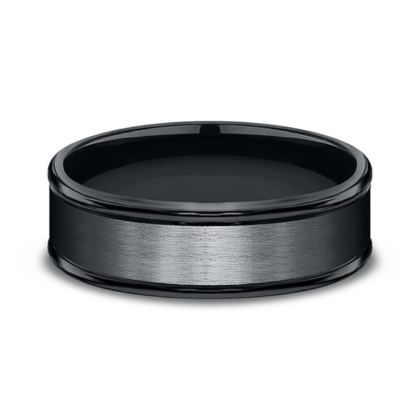 Black Cobalt Chrome Comfort-Fit Design Wedding Band