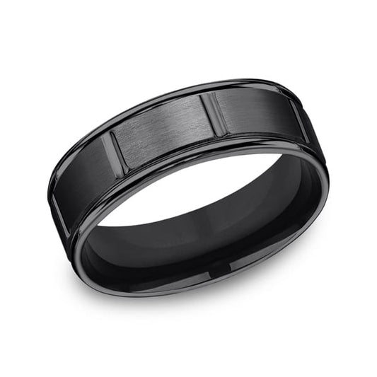 Black Titanium Comfort-Fit Design Wedding Band