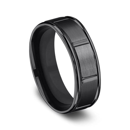 Black Titanium Comfort-Fit Design Wedding Band