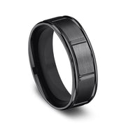 Black Titanium Comfort-Fit Design Wedding Band