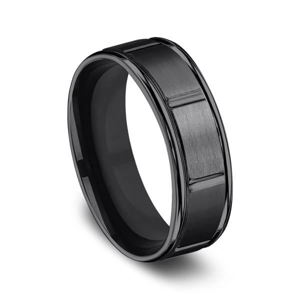Black Titanium Comfort-Fit Design Wedding Band