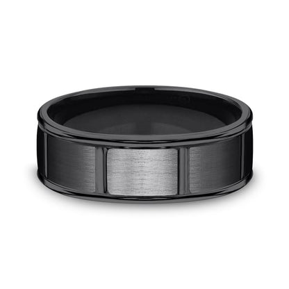 Black Titanium Comfort-Fit Design Wedding Band