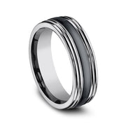 Tungsten and Seranite Two-Tone Design Wedding Band