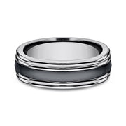 Tungsten and Seranite Two-Tone Design Wedding Band