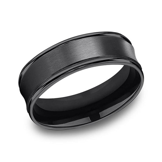 Black Titanium Comfort-Fit Design Wedding Band