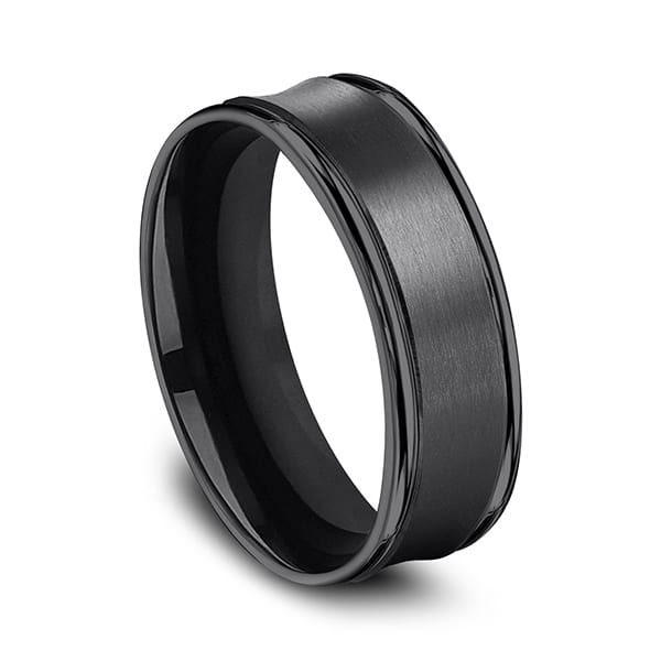 Black Titanium Comfort-Fit Design Wedding Band