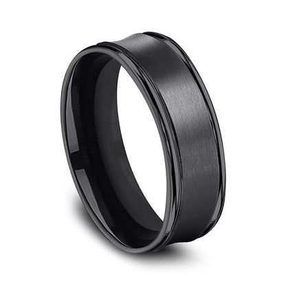 Black Titanium Comfort-Fit Design Wedding Band
